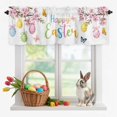 thumbnail image 2 of Valance for Windows,Easter Spring Pink Blossom Peach Valances Curtain Rod Pocket Valance for Kitchen Bedroom Living Room Bathroom,Eggs Flower Butterfly Short Curtains Window Treatment 54x18in, 2 of 9