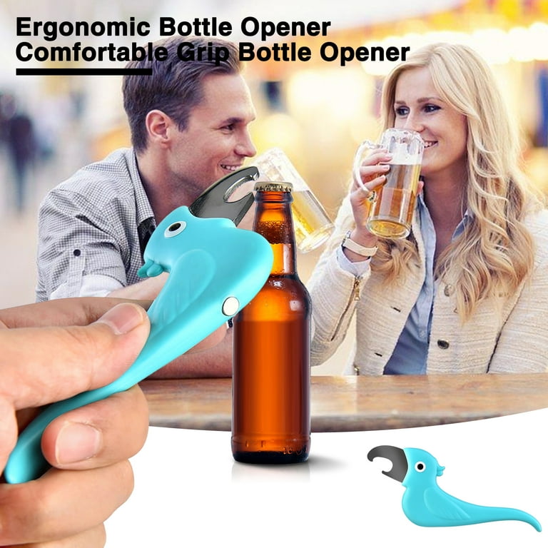 Honrane Bottle Opener Multifunctional Parrot Press Beer Opener Ergonomic  Design with Magnetic Lid Opener Comfortable Grip Durable Stainless Steel  for