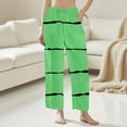thumbnail image 5 of Women's Pajama Pants Elastic High Waist Straight Leg Loose Soft Cozy Casual Print Graphic Sleepwear Pant (3XL, Green), 5 of 5