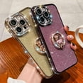 thumbnail image 2 of Cute Compatible with iPhone 13 Pro Max 6.7 inch Case,Shining Diamond Case with Bear Kickstand Holder for Girls Women,Soft Glitter Shockproof TPU Bumper with Camera Lens Protection(Gold), 2 of 7
