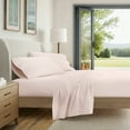 thumbnail image 2 of Noble Linens 4 Piece 100% Cotton Percale Sheet Set in Rose, King, 2 of 13