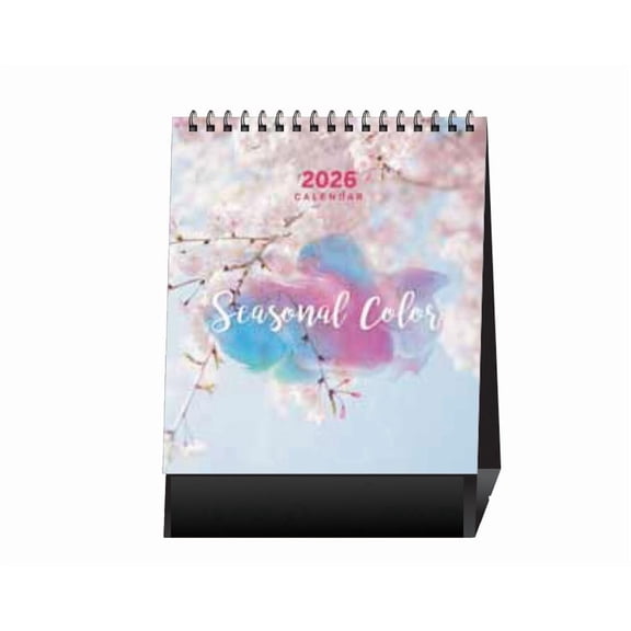 2026 Desk Calendar, Seasonal Color, Standing Flip Desk Calendar, Wire-O Bound, Thick Paper, 14 Sheets, 5.9"x7.9"