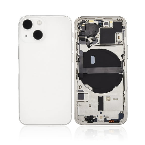 Replacement Back Housing W/ Small Components Pre-Installed Compatible For iPhone 13 Mini (US Version) (No Logo) (Aftermarket Plus) (Starlight)