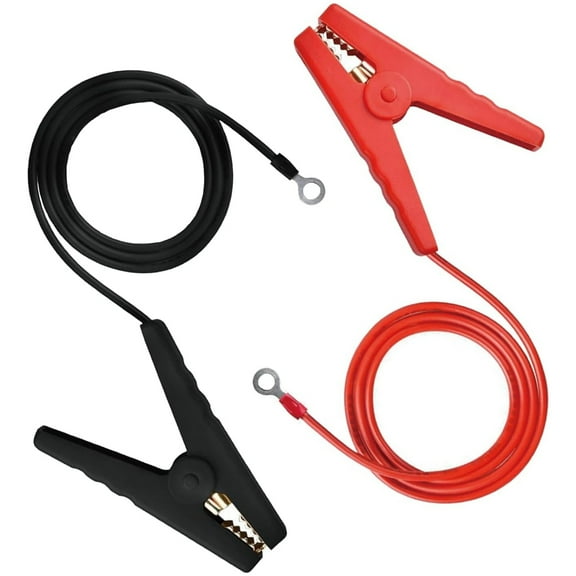 Electric Fence Wire Topboutique Farm Electric Fence Jump Leads with Crocodile Clip Solar Fence Charger Electric Fence Kit Connect for Solar Electric Fence Electric Fence Connectors,2 Pcs,Black Red