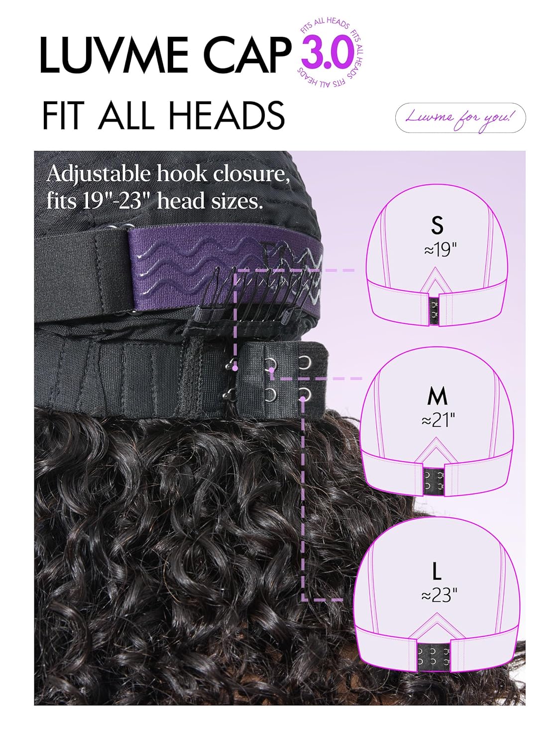 LUVME Deep Wave Glueless HD Lace 100% Human Hair Short Wigs 16" Pre Cut Plucked Natural Color Side Part Black