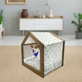 thumbnail image 3 of Cartoon Pet House, Aircraft in Clouds Boys Girls hower Playroom Design, Outdoor & Indoor Portable Dog Kennel with Pillow and Cover, 5 Sizes, Yellow Blue, by Ambesonne, 3 of 5
