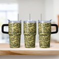 thumbnail image 2 of Camo 20oz Stainless Steel Tumbler with Handle and Straw – Insulated Travel Cup with Sliding Lid, 360° Full Wrap Printed Mug for Home, Outdoor & Sports Use, Camouflage, 2 of 6