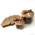thumbnail image 2 of 20/30/50pcs Hexagonal Candy Box with PVC Opened Window White Cardboard Kraft Paper Gift Packaging Wrapped Ribbon Cake Box (Kraft Paper,20pcs,10*10cm), 2 of 6