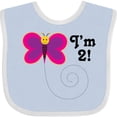 thumbnail image 3 of Inktastic 2nd Birthday I'm Two Girls Butterfly Girls Baby Bib, 3 of 4