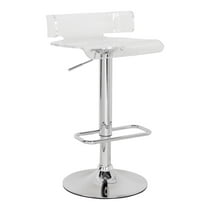 Acme Furniture Rania Modern 31"H Clear Swivel Bar Stool in Chrome Indoor