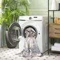 thumbnail image 4 of SAFAVIEH Arizona Jarred Medallion Machine Washable Area Rug, Ivory/Light Blue, 4' x 6', 4 of 10