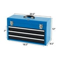 thumbnail image 3 of Costway Portable Tool Chest Box Storage Cabinet Garage Mechanic Organizer 3 Drawers Blue, 3 of 10