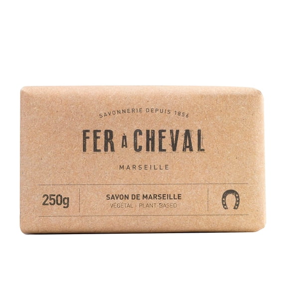 Fer à Cheval Authentic Savon De Marseille Soap Bar, Vegetal, 250 g/8.82 oz, Natural Plant-Based, Hypoallergenic Cubes