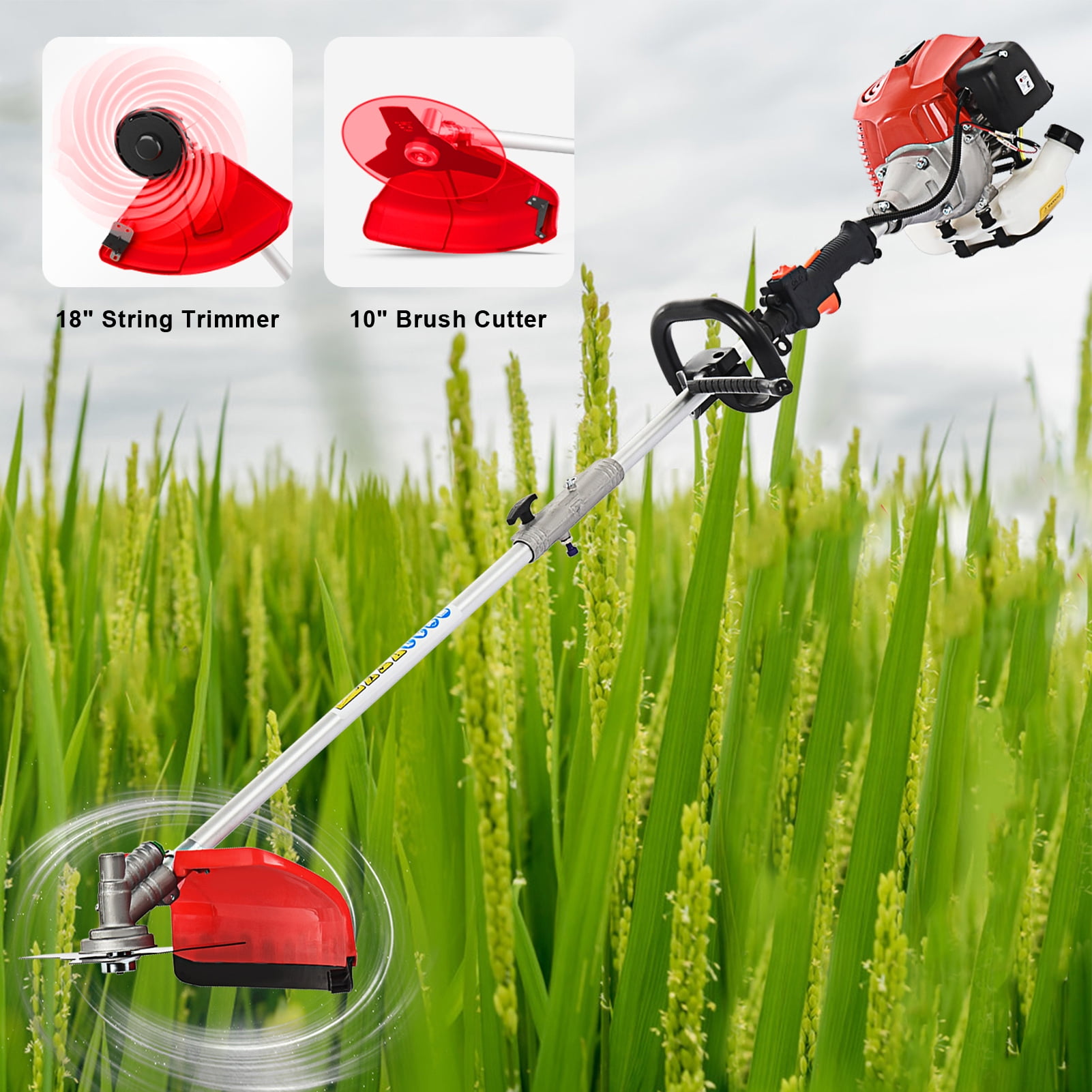 Yedigre Powerful 52cc Hedge Trimmer & Brush Cutter - 10000 RPM for Heavy Duty Yard Work