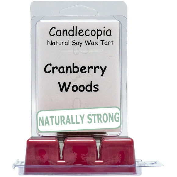 Candlecopia Cranberry Woods Strongly Scented Hand Poured Vegan Wax Melts, 12 Scented Wax Cubes, 6.4 Ounces in 2 x 6-Packs