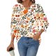 thumbnail image 2 of TaTaai Women's V-Neck Blouse Casual 3/4 Length Sleeve with Smocked Cuffs Loose Fit Printed Top Fashion Unstructured Print Soft Comfortable for Spring Daily Gift, 2 of 6