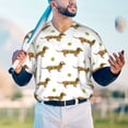 thumbnail image 5 of Lsque Dachshund Going To Play Tennis Pattern Mens Polo Golf Shirts Funny Graphics Shorts Sleeve Button Shirts Baseball T-shirt-4X-Large, 5 of 7
