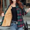 thumbnail image 5 of Edvintorg Women's Plaid Jacket Winter Plush Warm Thicken Red Plaid Print Button Woolen Jacket Fashion Boyfriend Coats Outwear, 5 of 7
