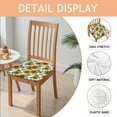 thumbnail image 2 of White Sunflower Seat Covers for Dining Room Chairs Set Of 4,Stretch Printed Washable Chair Seat Cover with Elastic Ties and Button,Removable Waterproof Couch Cushion Covers, 2 of 6