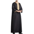 thumbnail image 5 of IYTR Men's Muslim Robe Fashion Embroidered Long Sleeve V-Neck Kaftan Loose Fit Maxi Dress Robe Black S, 5 of 5