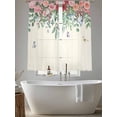 thumbnail image 5 of Watercolor Roses Sheer Curtains 63 Inch Length 2 Panels Set, Spring Flowers Leaves Butterflies Light Beige Voile Window Treatment Curtains Sheers Drapes for Bedroom/Living Room/Kitchen 52x"63"x2, 5 of 7