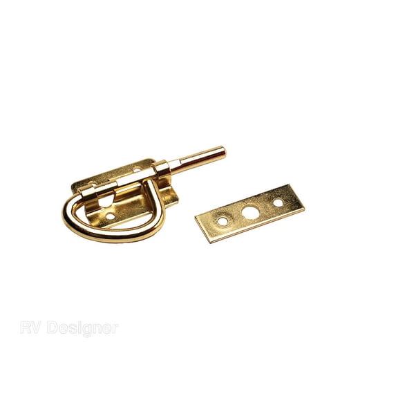 RV Designer H509 Bunk Latch - Brass, 3-1/2"