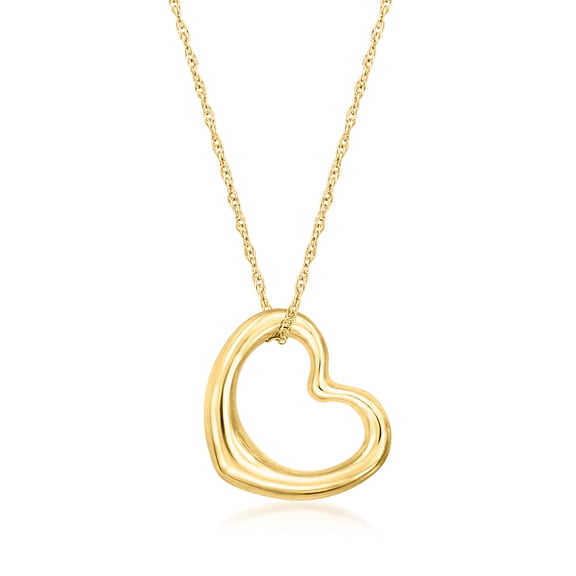 Ross-Simons Italian 14kt Yellow Gold Heart Pendant Necklace, Women's, Adult