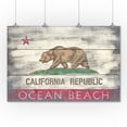 thumbnail image 3 of Ocean Beach, California, Rustic California State Flag (36x54 Giclee Gallery Art Print, Vivid Textured Wall Decor), 3 of 3