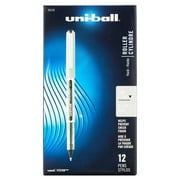 Uni-ball Vision Roller Ball Stick Waterproof Pen, Black, Fine, Dozen (UBC60126)
