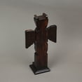 thumbnail image 3 of Hand Crafted Dot Painted Wooden Eagle Totem with Wings 12 In., 3 of 3