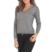 Cashmere Blend Grey V-Neck Sweater -XL for womens