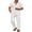 A-White, variant on COOFANDY Men' Linen Sets 2 Piece Outfits Casual Short Sleeve Button Down Shirts and Pants Summer Beach Vacation Outfits