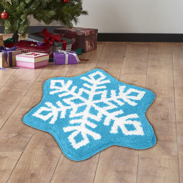 Yhmxh Bathroom Rugs,Rugs for Living Room,Area Rug Christmas Imitation Cashmeres Rocking Chair Blanket Christmas Eve Non-slip Rocking Chair Blanket Hexagonal Snowflake Carpet Cushion Floor Mats