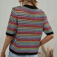 thumbnail image 6 of Levmjia Oversized Pullover Sweaters Tops for Women Fashion Round-Neck Loose Striped Printed Casual Short Sleeve Tops Sweater, 6 of 6