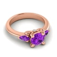 thumbnail image 3 of 2.50 Carat Stunning Round Cut Blue Sapphire & Amethyst Gemstone Anniversary Ring for her Solid 14K Rose Gold Size 4.5 by Diamond-Capitals, 3 of 8