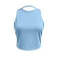 thumbnail image 7 of WEIWEN Athletic Tank Tops for Women Running Vest 2026 Trendy Cross Backless Workout Tank Tops Woman Dressy Casual Sleeveless Gym Yoga Cropped Shirts Blue, S, 7 of 7