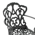 thumbnail image 6 of Set of 4 Cast Aluminum Patio Dining Chairs, Patio Bistro Chair Set with Armrests, Stackable Outdoor Dining Chairs for Patio Furniture Garden, Black Frame, Cushions In Random Colors, 6 of 7