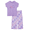 Purple, variant on Kpop Demon Hunters Girls Short Sleeve Snug Fit Sleep Top and Pants Pajama Set, 2-Piece, Sizes 4-10