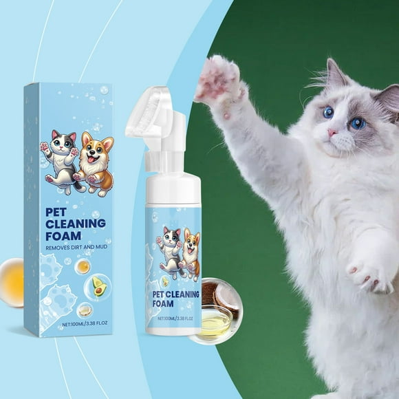 Paw Cleaner for Dogs Large and Small, No-Rinse Foaming Paw Cleanser, Waterless Cat and Dog Paws Cleaner Shampoo, Dog Paw Foot Washer with Silicone Scrubber