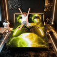 thumbnail image 3 of meiyoeat Neon Lightning Gamer Full Size Sheets for Teens Boys, Electric Yellow Green Gaming Bed Sheets, 4-Piece, 1 Flat Sheet, 1 Fitted Sheet and 2 Pillowcases, 3 of 6