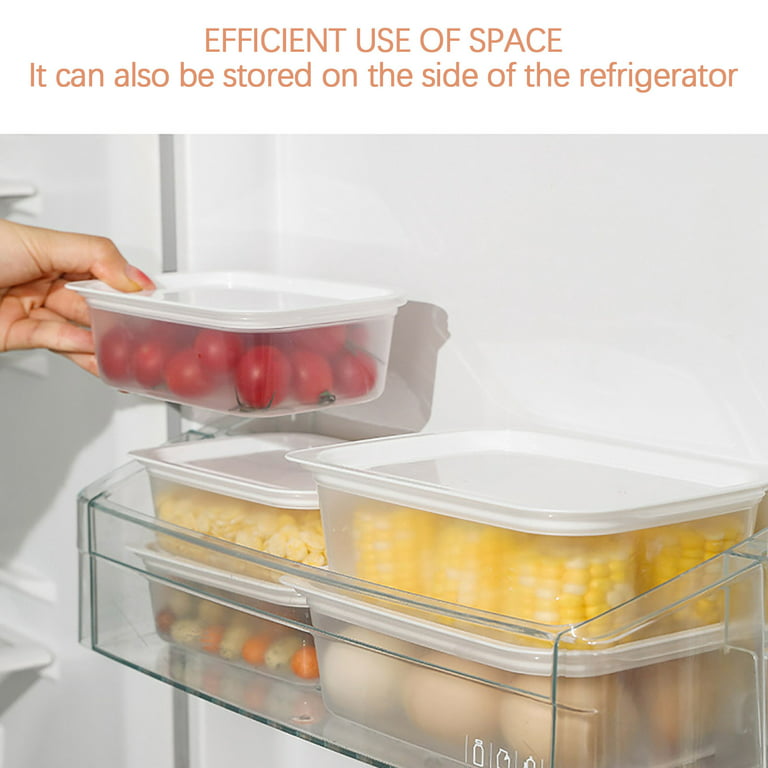 Vikakiooze Home Storage and Organization Transparent Covered Rectangular Refrigerator Food Container Storage Box Kitchen, Size: Small