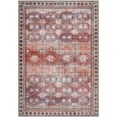 thumbnail image 2 of Wondo Floral Washable Rugs, 4x6 Area Rug for Living Room, Soft Large Boho Bedroom Rug, Botanical Non Slip Ultra Thin Floor Carpet for Dining Room Nursery Office, Dark Red, 2 of 8