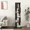 thumbnail image 2 of Royard Oaktree 5-Tier Square Rotating Bookshelf Tower, 360° Spinning Wood & Acrylic Bookcase, Black, 2 of 7