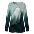 thumbnail image 4 of Dyegold Women'S Halloween Shirt Sale Ladies Vintage Graphic Sweatshirts Women'S 3/4 Sleeve Tops Business Casual Plus Size ​Christmas ​Women'S Fall Fashion ​Items, 4 of 5