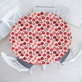 thumbnail image 3 of Ambesonne Christmas Fitted Round Tablecloth, Vintage Xmas Scene, 56"- 60" Diameter, White and Vermilion, 3 of 5