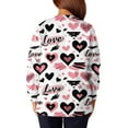 thumbnail image 5 of Valentines Scrub Jackets for Women Plus Size Loose Button Snap Front Cute Love Hearts Graphic Scrubs Casual Long Sleeve Scrub Tops Nursing Workwear Medical Nurse Uniform with Pockets Light pink 2XL, 5 of 5