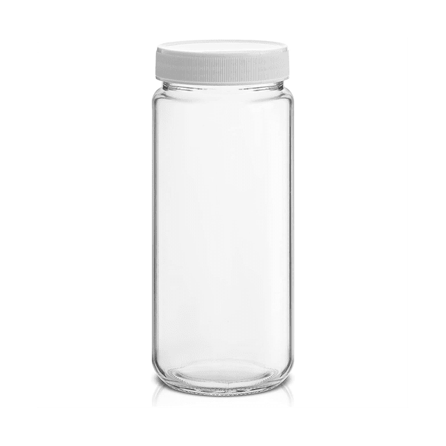 8PCS Reusable Bottles 16Oz Glass Bottles with Cap with Lids and Jars