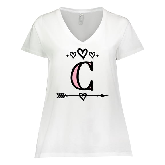 Inktastic Letter C Monogram Tribal Arrow Women's Plus Size V-Neck T-Shirt