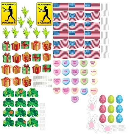 Holiday Bundle Pathway Decorations - Valentines Day, St Patricks Day, Halloween, 4th of July, Christmas, Easter