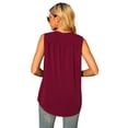 thumbnail image 7 of Uvplove Women's Summer Sleeveless Chiffon Tank Tops Loose Casual V Neck Shirt Wine Red S-2XL, 7 of 7